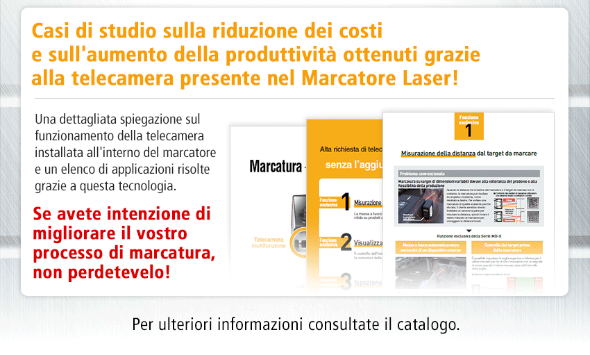 Casi di studio sulla riduzione dei costi e sull'aumento della produttività ottenuti grazie alla telecamera presente nel Marcatore Laser! Una dettagliata spiegazione sul funzionamento della telecamera installata all'interno del marcatore e un elenco di applicazioni risolte grazie a questa tecnologia. Se avete intenzione di migliorare il vostro processo di marcatura, non perdetevelo!