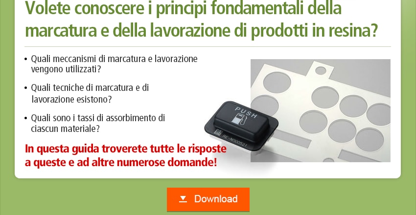 Volete conoscere i principi fondamentali della marcatura e della lavorazione di prodotti in resina? Quali meccanismi di marcatura e lavorazione vengono utilizzati? Quali tecniche di marcatura e di lavorazione esistono? Quali sono i tassi di assorbimento di ciascun materiale? In questa guida troverete tutte le risposte a queste e ad altre numerose domande! Download