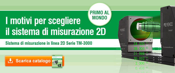 PRIMO AL MONDO [I motivi per scegliere il sistema di misurazione 2D ] Sistema di misurazione in linea 2D Serie TM-3000 [Scarica catalogo]